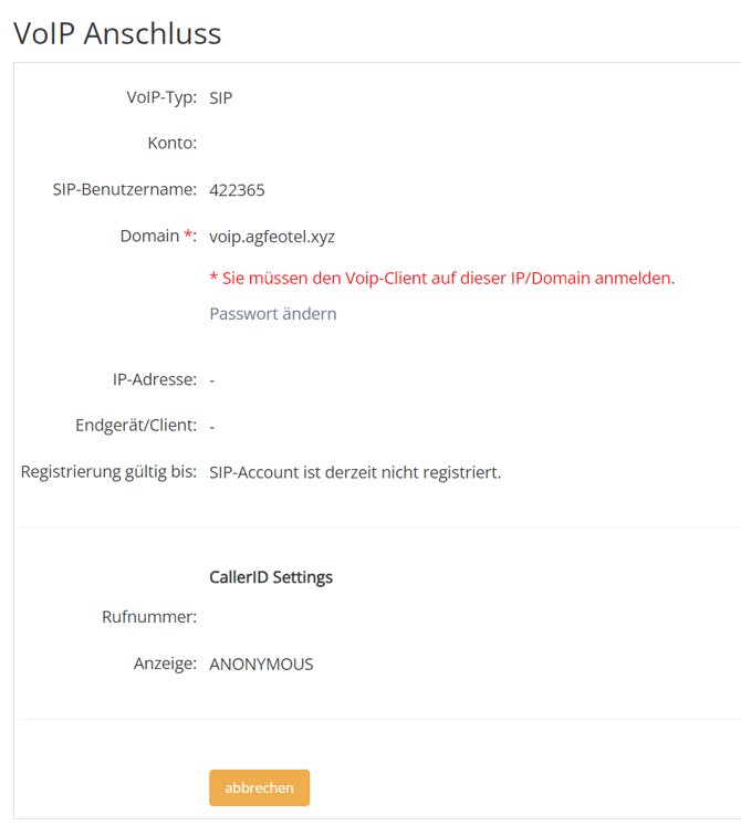 Bild Passwort SIP-Trunk