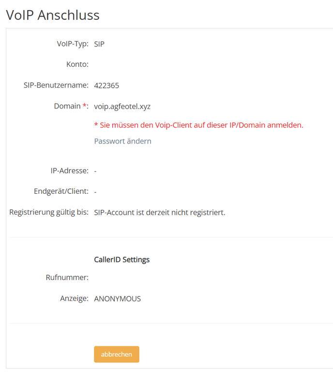 Bild Passwort SIP-Trunk